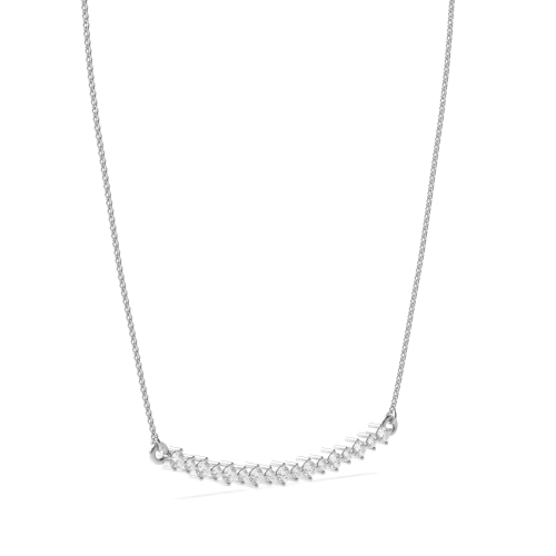 4 Prong Round Curved bar Pendant Necklaces