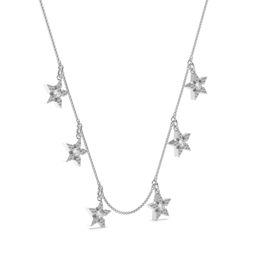 Channel Setting Round Star Lab Grown Diamond Pendant Necklaces