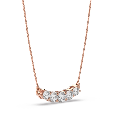 4 Prong Round Rose Gold Statement Delicate Pendant Necklaces