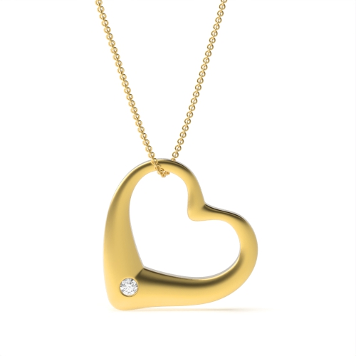Flush Setting Round Yellow Gold Forever Pendant Necklaces