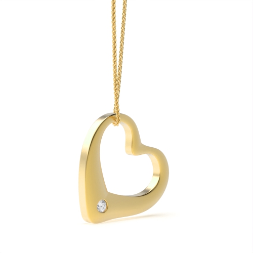 Flush Setting Round Yellow Gold Forever Pendant Necklaces