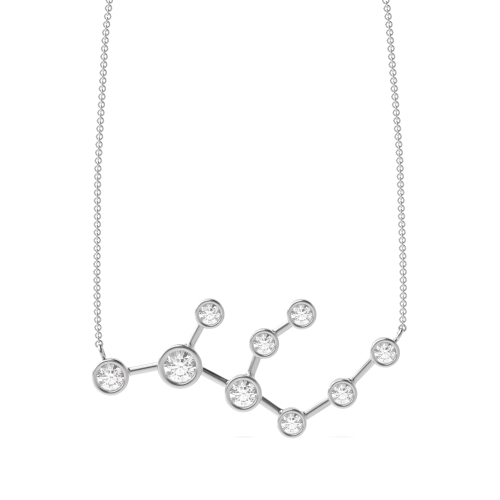 Bezel Setting Round Unique star sign Pendant Necklaces