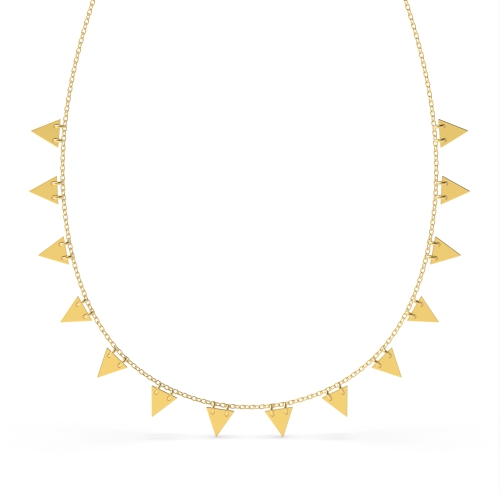 Yellow Gold Small triangle Pendant Necklaces