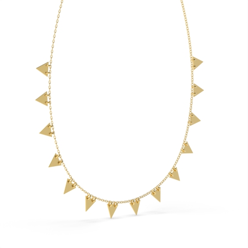 Yellow Gold Small triangle Pendant Necklaces