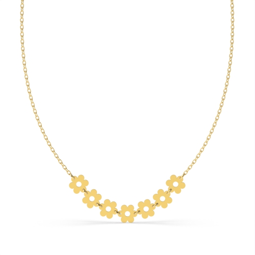 Yellow Gold Flower Pendant Necklaces