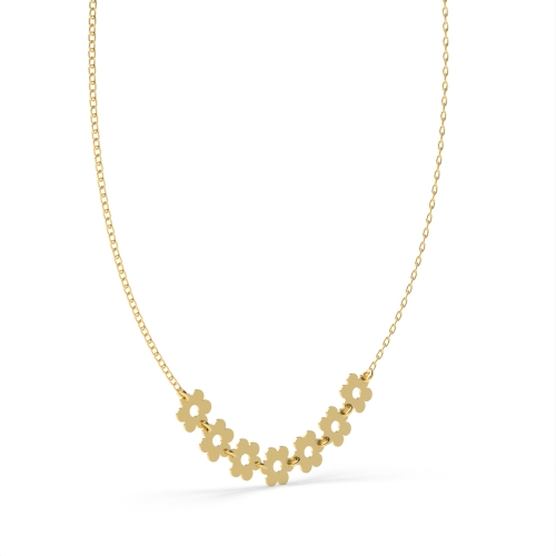 Yellow Gold Flower Pendant Necklaces