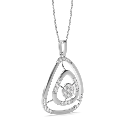 4 Prong Round Double triangle Pendant Necklaces