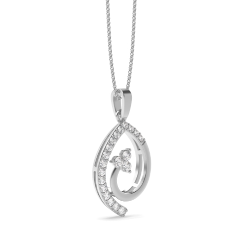 4 Prong Round Solid bale triangle Pendant Necklaces