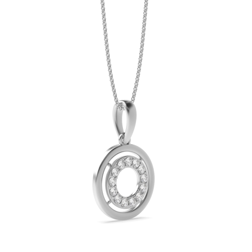 4 Prong Round Radiance Circle Pendant Necklace
