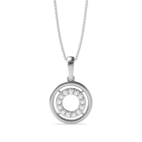 4 Prong Round Radiance Circle Pendant Necklace