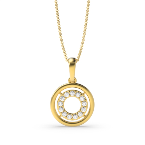 4 Prong Round Yellow Gold Radiance Pendant Necklaces