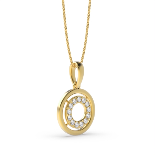 4 Prong Round Yellow Gold Radiance Pendant Necklaces