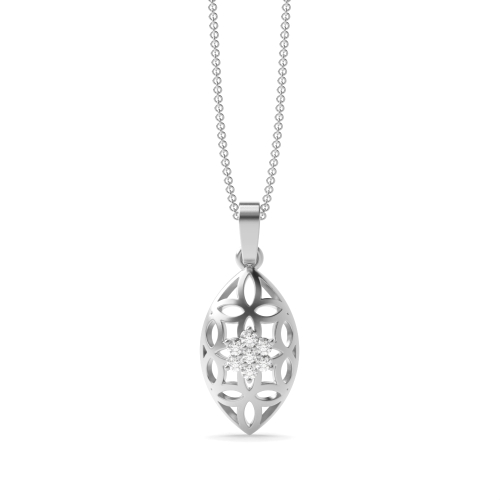 3 Prong Round Sea shell floral Pendant Necklaces