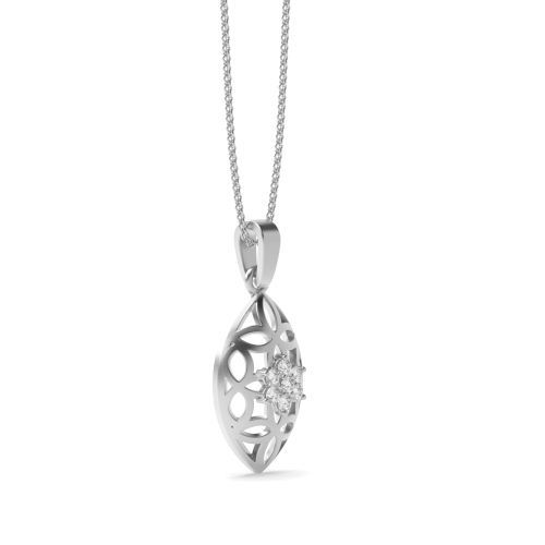 3 Prong Round Sea shell floral Pendant Necklaces