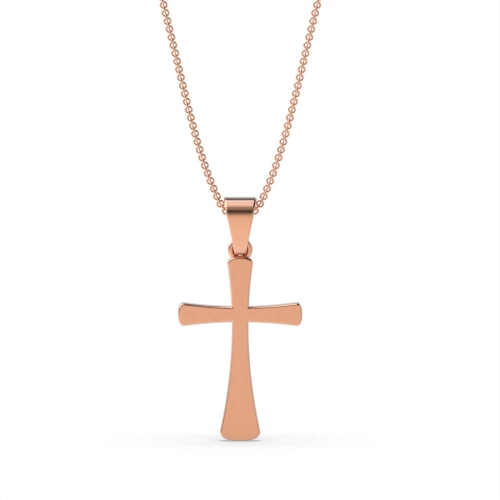 A simple and unadorned metal cross pendant