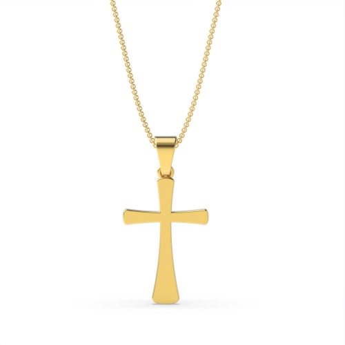A simple and unadorned metal cross pendant