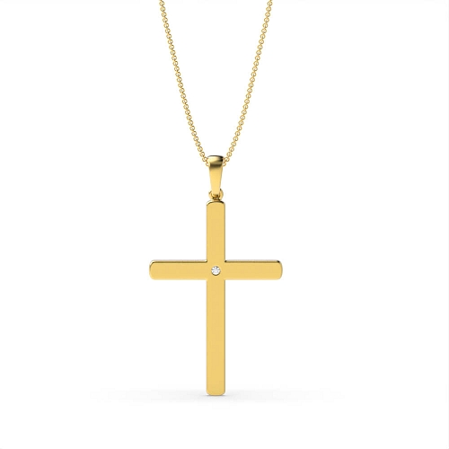 Bezel Setting Round Yellow Gold Twinkle Pendant Necklaces