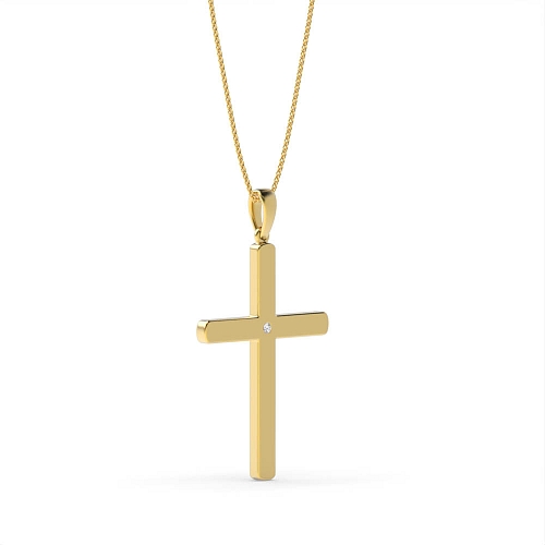 Bezel Setting Round Yellow Gold Twinkle Pendant Necklaces