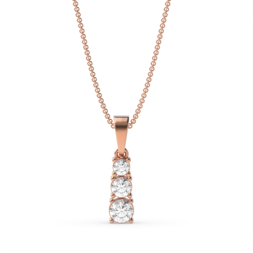 4 Prong Round Rose Gold Unity Pendant Necklaces