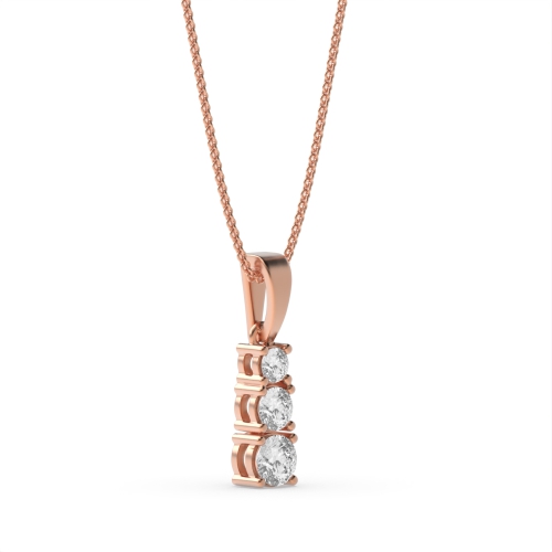 4 Prong Round Rose Gold Unity Pendant Necklaces