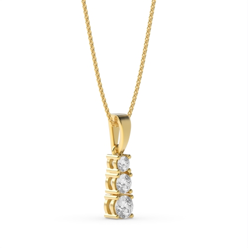 4 Prong Round Yellow Gold Unity Pendant Necklaces