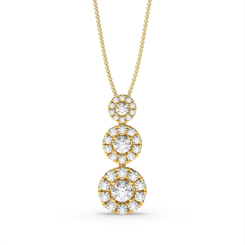 4 Prong Round Yellow Gold Unitycharm Pendant Necklaces