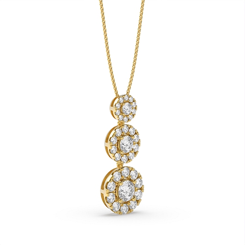 4 Prong Round Yellow Gold Unitycharm Pendant Necklaces