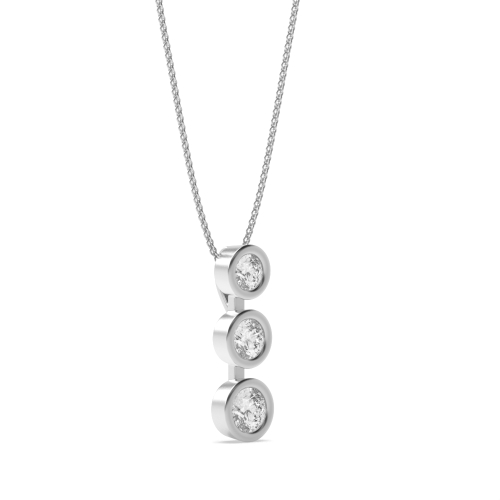 Bezel Setting Round Voyage Moissanite Journey Pendant Necklace