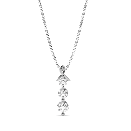 4 Prong Round Lusterswirl Designer Pendant Necklaces