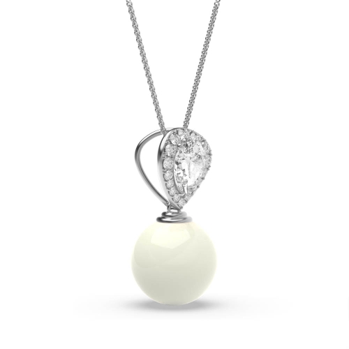 4 Prong Round Platinum Stud glisten Lab Grown Diamond Designer Pendant Necklaces