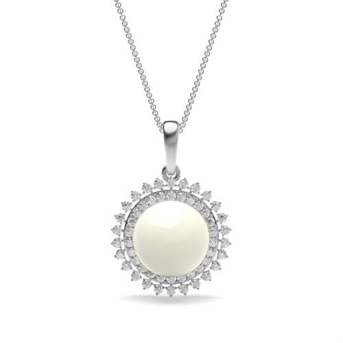 Designer round white pearl pendant (10.0mm)