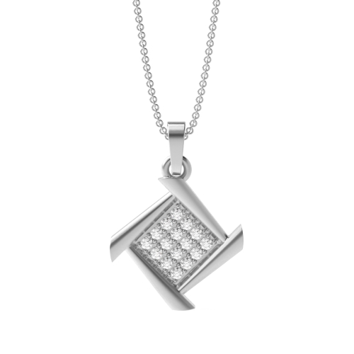 4 Prong Round Platinum Unique rubover Designer Pendant Necklaces