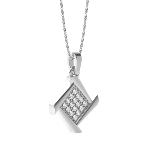 4 Prong Round Platinum Unique rubover Designer Pendant Necklaces