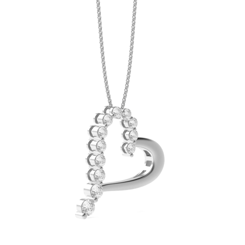 4 Prong Round Exclusive Heart Pendant Necklace