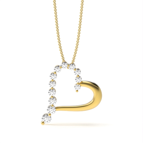 4 Prong Round Yellow Gold Exclusive Pendant Necklaces