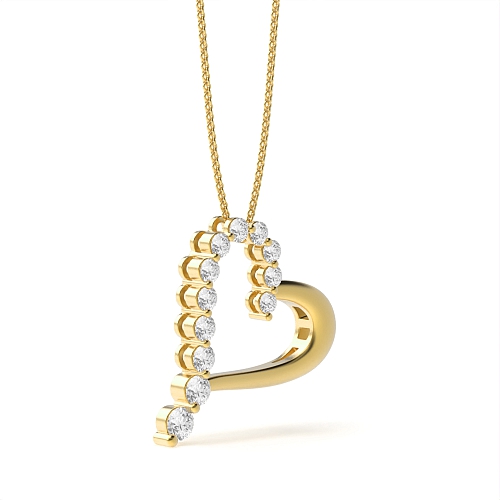 4 Prong Round Yellow Gold Exclusive Pendant Necklaces