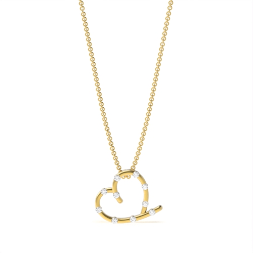 Channel Setting Round Yellow Gold Glow Pendant Necklaces