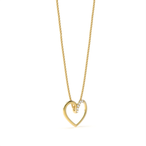 4 Prong Round Yellow Gold Decent Pendant Necklaces