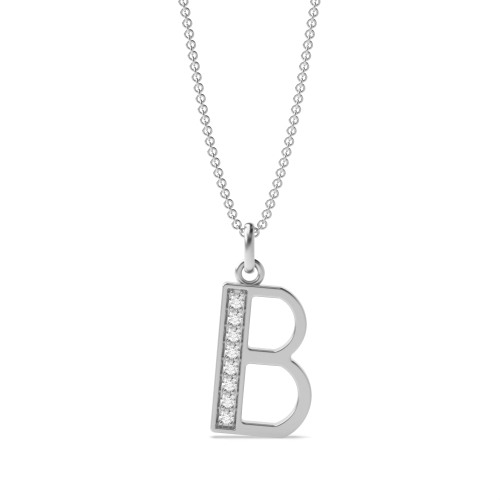 Art Deco Initial 'B' Name Moissanite Pendant Necklace (18Mm X 7Mm)