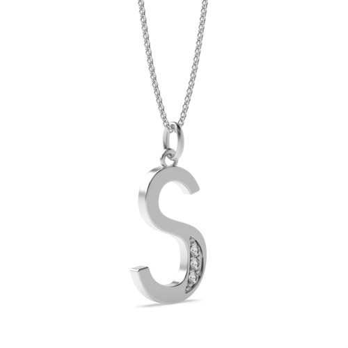 Pave Setting Round Art decoitial 's' name Initial Pendant Necklaces