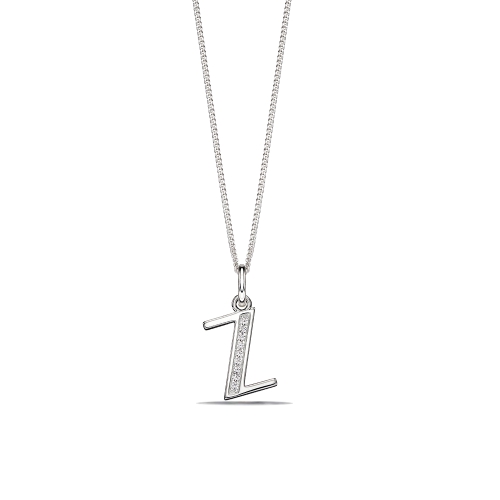 Pave Setting Round Art deco letter z Pendant Necklaces