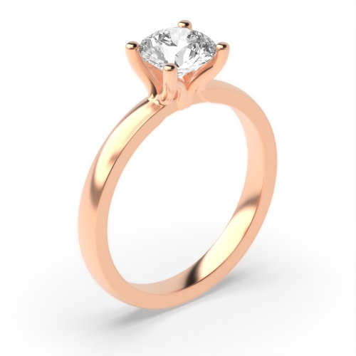 4 Prong Round Rose Gold High open set Engagement Rings