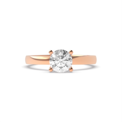 4 Prong Round Rose Gold High open set Engagement Rings