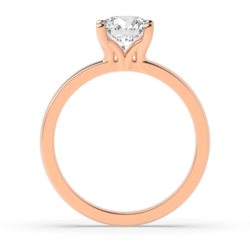 4 Prong Round Rose Gold High open set Engagement Rings