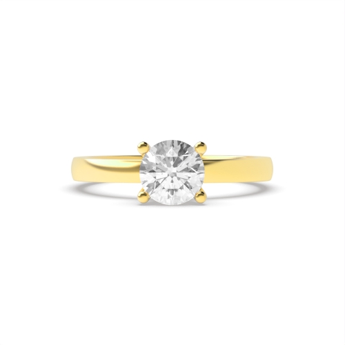 4 Prong Round Yellow Gold High open set Engagement Rings