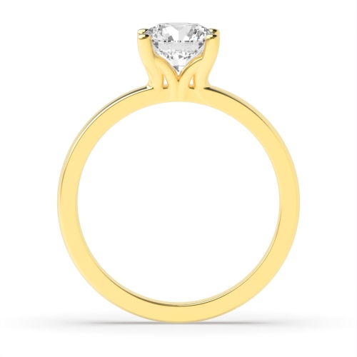 4 Prong Round Yellow Gold High open set Engagement Rings