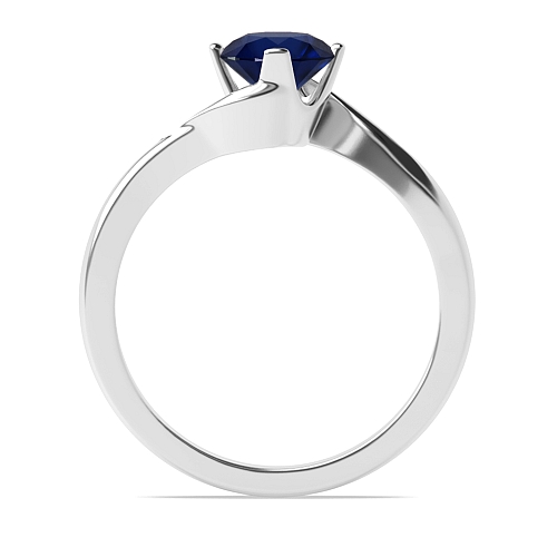 4 Prong Round Twisted open set Blue Sapphire Engagement Rings