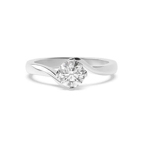 4 Prong Round Twisted open set Engagement Rings