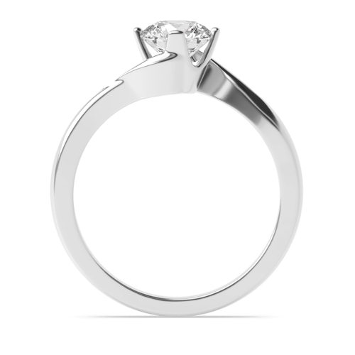 4 Prong Round Twist Shoulder Solitaire Engagement Ring