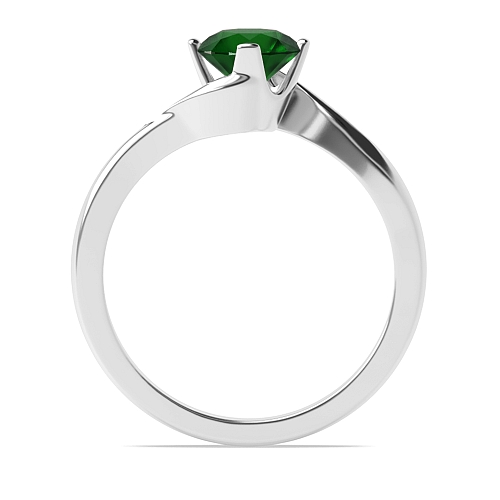 4 Prong Round Twisted open set Emerald Unique Engagement Rings